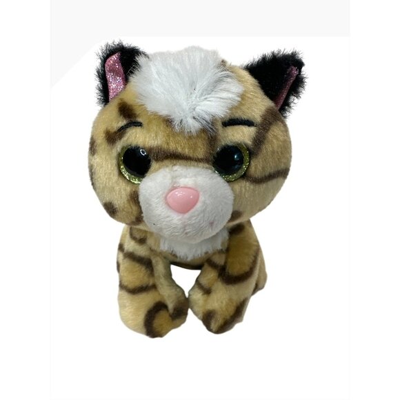 Lil Peepers Plush Tiger Toy With Glitter Ears & Paws 4" For Kids - Picture 1 of 4